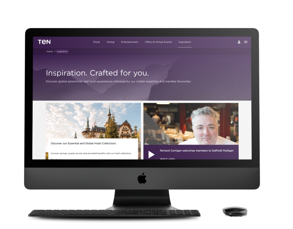 Ten Digital Platform on the screen, the way it would look for high-value customers